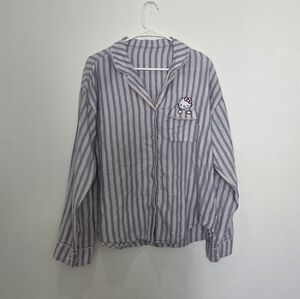 Forever 21 × Hello Kitty Metallic Striped Pajama Top Size Medium